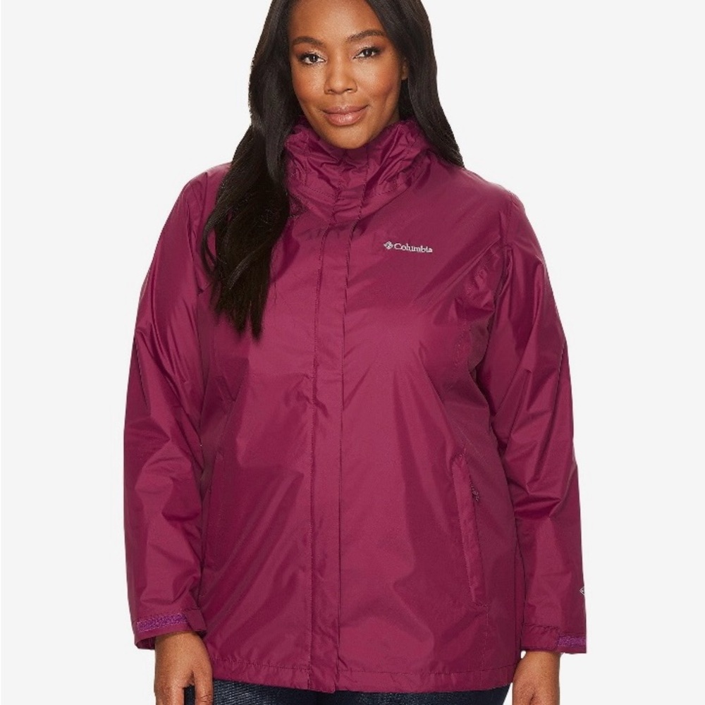 Columbia Women's Arcadia II Rain Jacket - Plus Size - Dark Raspberry